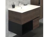 COMFORTY Тумба-умывальник "Франкфурт-75" дуб шоколадно-коричневый с раковиной COMFORTY 75E белая 