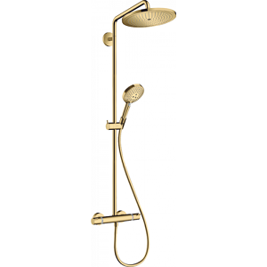 26890990 HG  Croma Select S Showerpipe 250 1jet с термостатом и ручным душем Raindance Select S 120 3jet. полированное золото
