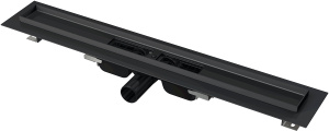 APZ101BLACK550 Водоотводящий желоб с порогами для перфорированной решетки, черный-мат