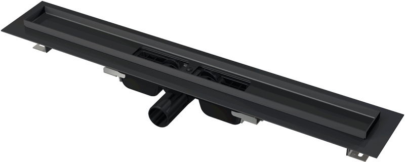 APZ101BLACK550 Водоотводящий желоб с порогами для перфорированной решетки, черный-мат