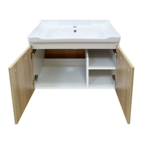 COMFORTY Тумба-умывальник "Рига-70" дуб сонома с раковиной COMFORTY 9335-70 (санфаянс)