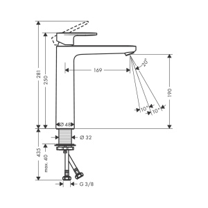 71582000 Смеситель Hansgrohe Vernis Blend  для раковины, хром