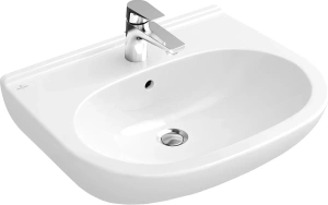 Раковина Villeroy & Boch, O'NOVO, ширина 5500мм, глубина 450мм, высота 180мм, подвесной, отверстие для смес-я одно, перелив-есть, тип перелива-открыты
