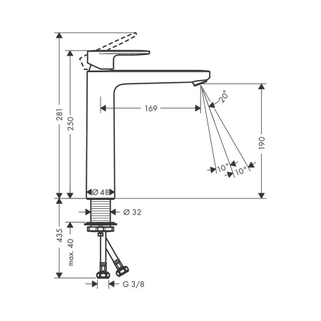 71582000 Смеситель Hansgrohe Vernis Blend  для раковины, хром