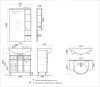 БАРСЕЛОНА-ЛЮКС 75 Тумба на ножках, два ящика, две двери, корзина с раковиной СТИЛЬ 75 BAL0107K (Ш877,5хВ88хГ51)