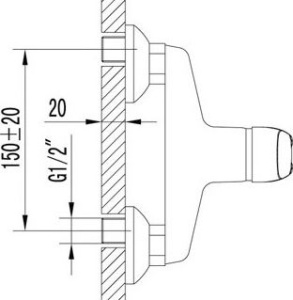 Смеситель  Omega LM3103C для душа
