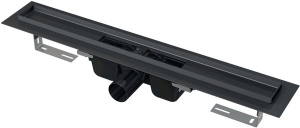 APZ1BLACK750 Водоотводящий желоб с порогами для перфорированной решетки, черный-мат