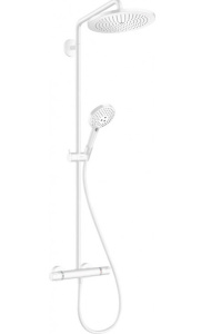 26890700 HG Croma Select S Showerpipe 280 1jet с термостатом и ручным душем Raindance Select S 120 3jet, матовый белый 