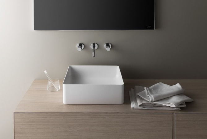 LIVING SQUARE Раковина-чаша SaphirKeramik, 36х36х13 см без отверстия для смесителя, без отверстия перелива, цвет белый (10210350/050819/0016424/12, АВ