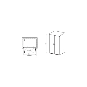 Душевая дверь Chrome CSDL2-100 блестящий+стекло Transparent