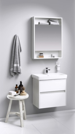 СИТИ 60 Тумба ДУБ КАНАДСКИЙ подвесная, два ящика с раковиной MODUO SLIM 60 (Ш60хВ59хГ38)