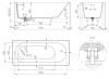 ORNELLA  Kit 170 встраиваемая ванна Размеры: 1700 х 750 х 590/610 мм, S-Stone (Solix), Тип покрытия:Матовое 102421M