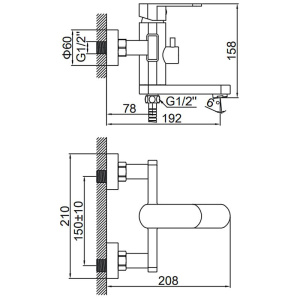 Смеситель для ванны Ledeme L73216
