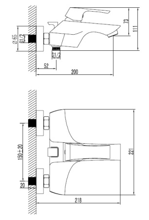 Смеситель Lemark Unit LM4502C для ванны