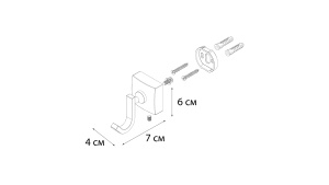 FX-61305 Kvadro Крючок одинарный