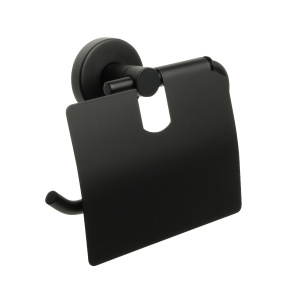 COMFORT BLACK Бумагодержатель с крышкой черный FX-86010