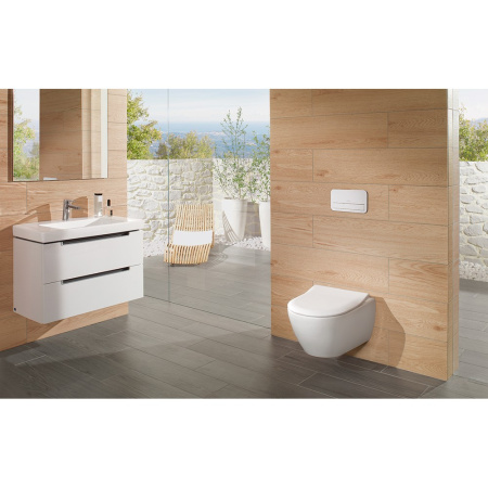 Унитаз, Villeroy&Boch, Subway 2.0, безободковый (с открытым смывным краем), с сиденьем тип установки-подвесной, ширина, мм-370, глубина, мм-560, высот