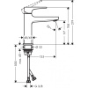 32507670 HG Metropol Смеситель для раковины 110, однорыжачный, с рычаговыми рукоятками, со сливным клапаном Push-Open, матовый чёрный