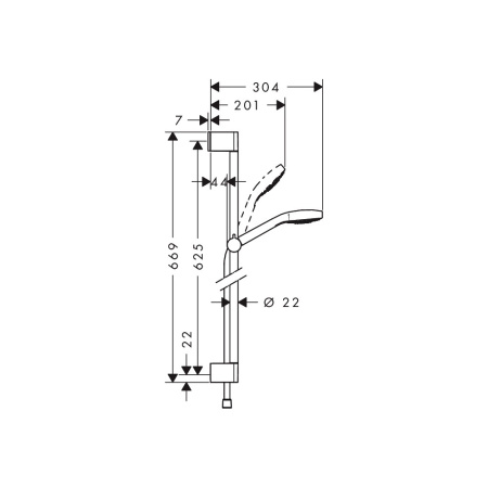 26580400 HG Croma Select Е Душевой набор Croma Select Е Multi Unica 0.65м