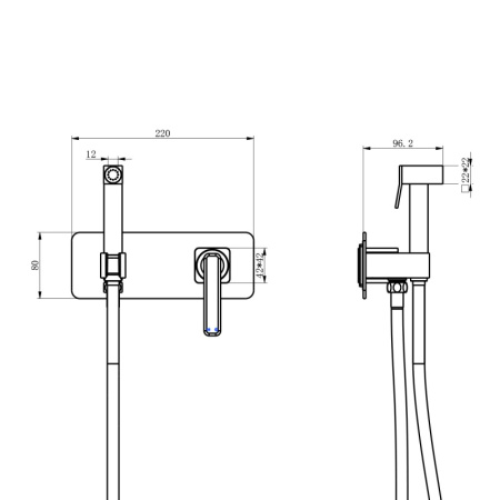 Смеситель Lemark Mista LM6419WG с гигиеническим душем, встраиваемый, белый/золото