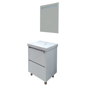 COMFORTY Тумба-умывальник "Дублин-60" белый глянец с раковиной COMFORTY 8056