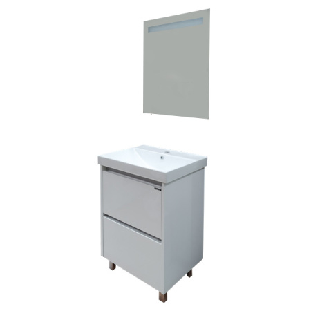 COMFORTY Тумба-умывальник "Дублин-60" белый глянец с раковиной COMFORTY 8056