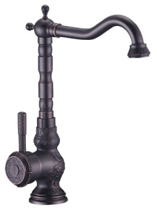 Смеситель Lemark Jasmine LM6645ORB для кухни с высоким поворотным изливом, черная бронза