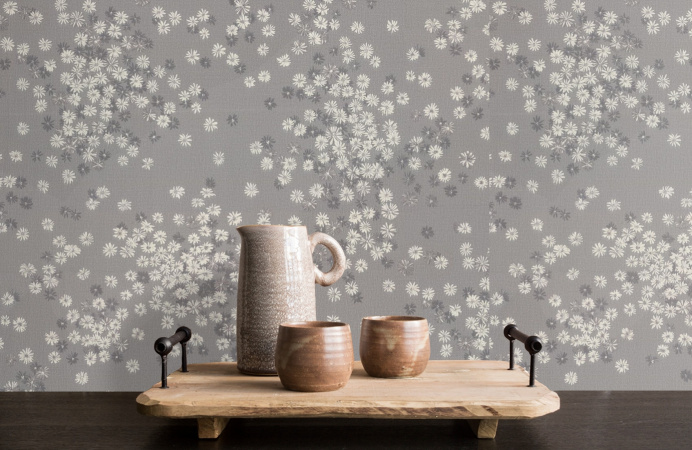 Обои Euro Decor Герда, винил на флизелиновой основе, 1,06*10,05м, Серый мотив