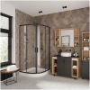 Душевое ограждение NG-6805-08 BLACK  (90*90*190) трапеция, распашная