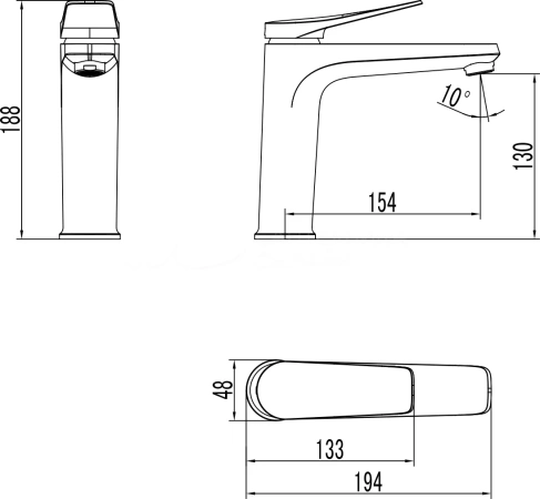 Смеситель Lemark Bronx LM3737BL для умывальника средний, монолитный, черный
