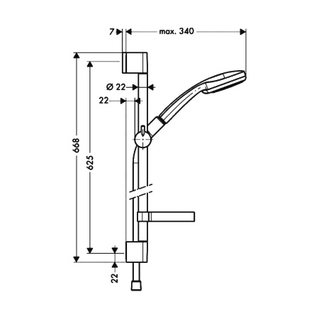 27772000 Hansgrohe Croma 100 Душевой набор Croma 100 Vario/Unica’C 0,65 м, ½’