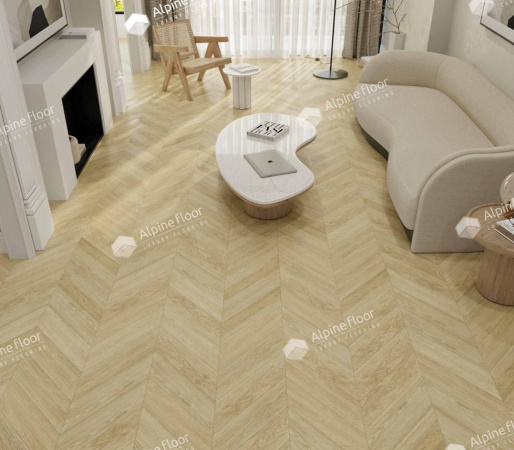 Alpine Floor LVT Дуб Ваниль Селект Chevron 555×127×2,5 мм (1.974м2), 28шт (14А+14B)