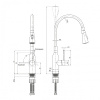 Смеситель Lemark Expert LM5082S-White для кухни, с гибким изливом и 2-х фун. аэрат, сталь/белый