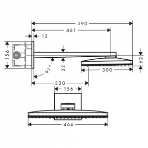 24007400 HG Rainmaker Select Верхний душ 460 3jet с держателем