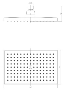 Душевая лейка верхняя Lemark LM8039C 1-функциональная, прямоугольная 250х160 мм, хром