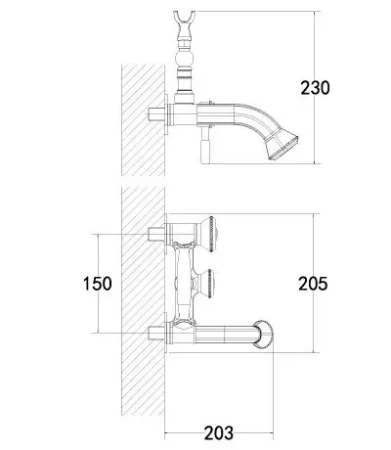 Смеситель Lemark Jasmine LM6612B для ванны с коротким с фиксированным изливом, бронза