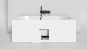 ORNELLA AXIS KIT 176x80 Встраиваемая ванна с прямоугольной чашей, регулируемые ножки, донный клапан "Up&Down" белый, сифон, интегрированный слив-перел