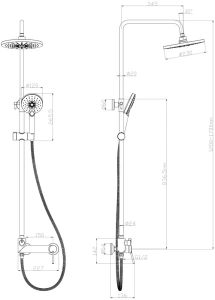 Смеситель Lemark Minima LM3862C для ванны и душа с верхней душевой лейкой "Тропический дождь", хром