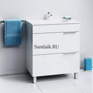 БРИГ 75 Тумба на ножках, два ящика с умывальниками QUADRO 75/ГГРАНД 75 (Ш75хВ85,5хГ47)
