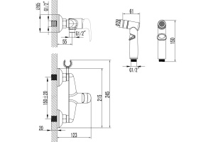 Смеситель Lemark Pramen LM3318BL с гигиеническим душем