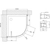 Душевой уголок Vegas Glass ZS-F 110*80 08 01 профиль глянцевый хром, стекло прозрачное
