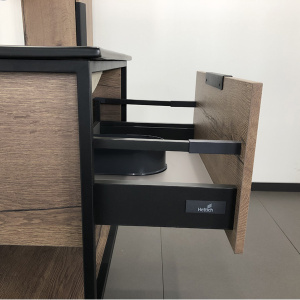 COMFORTY Тумба-умывальник "Бонн-75" дуб темный с  раковиной COMFORTY 75E черная матовая 