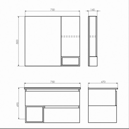 COMFORTY Тумба-умывальник "Турин-75" дуб белый с раковиной COMFORTY 75E
