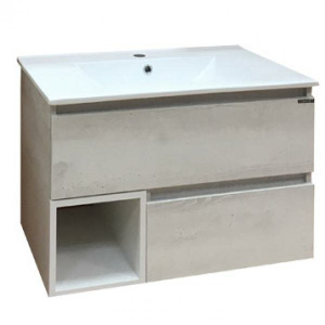 COMFORTY Тумба-умывальник "Турин-75" дуб белый с раковиной COMFORTY 75E
