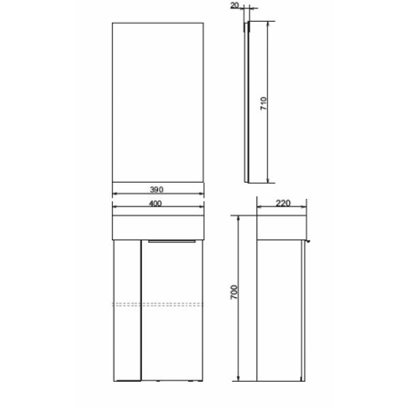 COMFORTY. Тумба-умывальник "Асти-40" дуб темно-коричневый с раковиной CREA 40, P-UM-CRE40/1