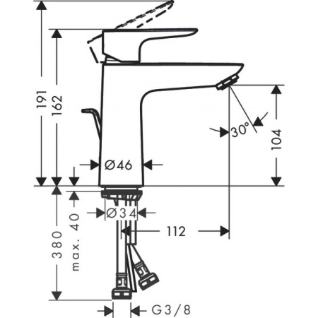 71710140 Смеситель Hansgrohe Talis E для раковины с донным клапаном