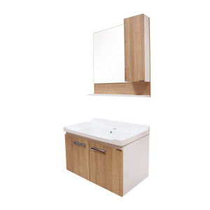 COMFORTY Тумба-умывальник "Рига-80" дуб сонома с раковиной COMFORTY 9335-80