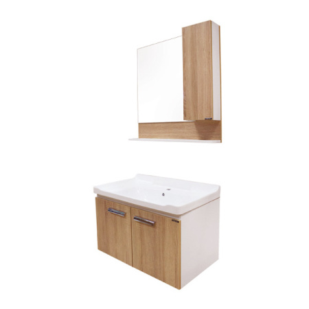 COMFORTY Тумба-умывальник "Рига-80" дуб сонома с раковиной COMFORTY 9335-80