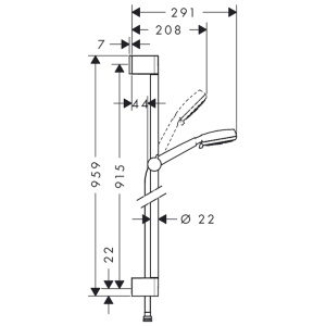 26657400 Душевой гарнитур Hansgrohe Crometta 100 Vario Uni 