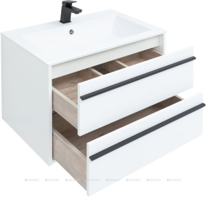 Тумба для раковины Aquanet Lino 70 (2 ящ.) белый матовый (доп.раковина Электра 70)